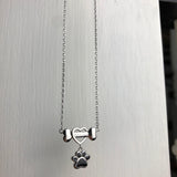 Dainty Dog Paw Necklace in Stainless Steel