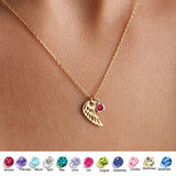Angel Wing Birthstone Necklace