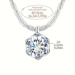 Moissanite Solitaire Pendant Sterling Silver Necklace