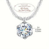 Moissanite Solitaire Pendant Sterling Silver Necklace