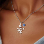 Birthstone Birth Flower Necklace Personalised