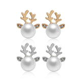 Christmas Reindeer Pearl Earrings