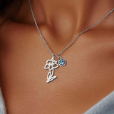 Birthstone Birth Flower Necklace Personalised