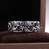Hollow Blue Crystal Statement Ring