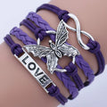 Vintage Love Butterfly Leather Bracelet