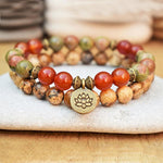 Jasper & Carnelian Mala Bead Bracelets
