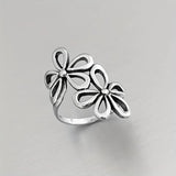 Vintage Hollow Silver Flower Ring