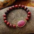 Red Jasper Bead Bracelet
