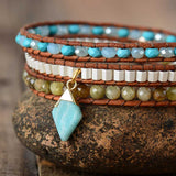Amazonite Dangle Wrap Bracelet