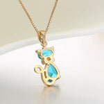 Crystal Cat Pendant Necklace