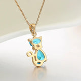 Crystal Cat Pendant Necklace
