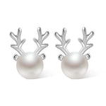 Reindeer Pearl Stud Earrings