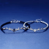 Deer Horn Heart Bracelet with Zircon
