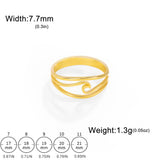 Ocean Wave Ring in Gold