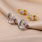 Crystal Animal Hoop Earrings