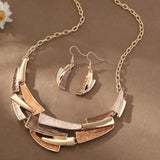 Geometric Enamel Necklace with Earrings