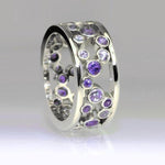 Hollow Blue Crystal Statement Ring