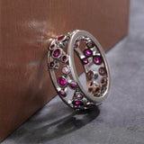 Hollow Blue Crystal Statement Ring