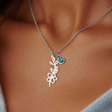 Birthstone Birth Flower Necklace Personalised