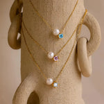 Pearl & Zircon Birthstone Pendant Necklace
