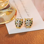 Colourful Leopard Crystal Statement Earrings
