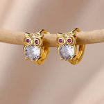Crystal Animal Hoop Earrings