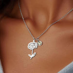 Birthstone Birth Flower Necklace Personalised