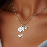 Birthstone Birth Flower Necklace Personalised