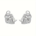 Silver and Gold Two-Tone Hug Earrings