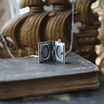 Vintage Cat Book Pendant Necklace – Rotating Page Design