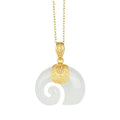 Hetian Jade Elephant Pendant Necklace – 18K Gold Plated Chain for Women