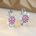 Sea Turtle Hoop Earrings with Sparkling Zircon