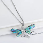 Natural Shell Butterfly Pendant Necklace