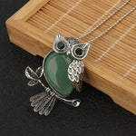 Crystal Owl Wisdom Pendant Necklace