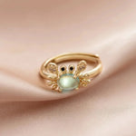 Ocean Crab Ring with Aquamarine Crystal