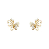 Elegant Zircon Butterfly Stud Earrings