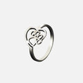 Gold-Tone Paw & Heart Ring – Stainless Steel Jewellery for Pet Lovers