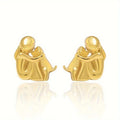 Silver and Gold Two-Tone Hug Earrings