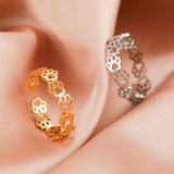 Adjustable Paw Print Ring – Made of Stainless Steel