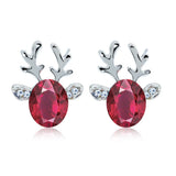 Festive Reindeer Crystal Stud Earrings