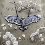 Vintage Owl Moon Necklace