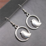 Vintage Bird Charm Drop Earrings – Handmade Boho Jewellery