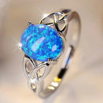 Blue Opal Vintage Silver Ring