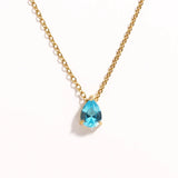 Crystal Teardrop Birthstone Necklace