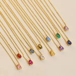 Crystal Teardrop Birthstone Necklace