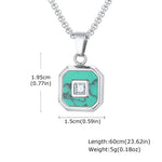 Turquoise Stone Pendant Necklace Set