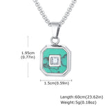 Turquoise Stone Pendant Necklace Set
