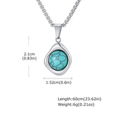 Turquoise Stone Pendant Necklace Set