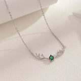 Deer Antler Necklace with Delicate Heart Charm