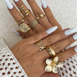 Vintage Flower Petal Ring Collection